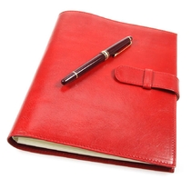 Ежедневник в кожаной обложке с ручкой